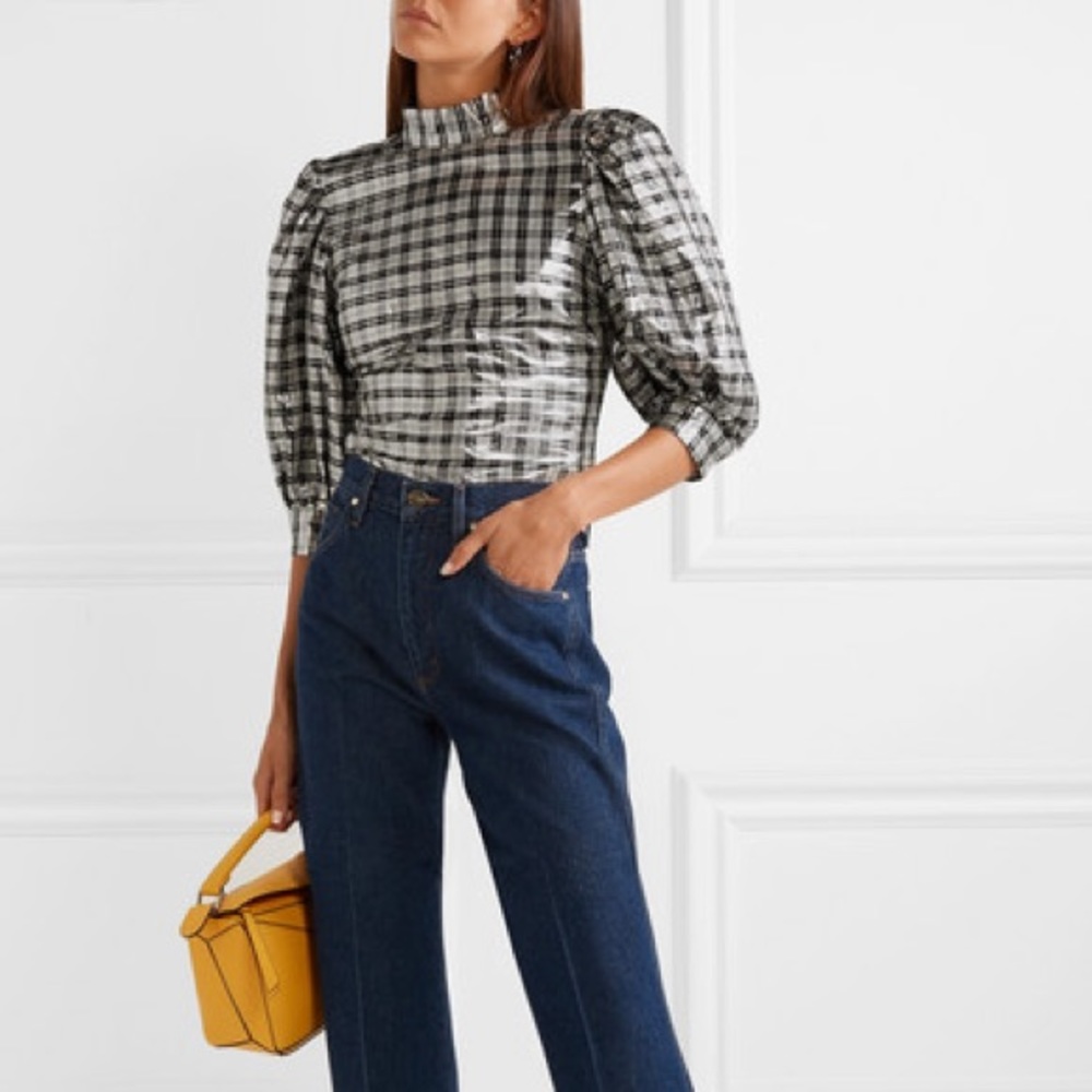 GANNI SILVER TOP
